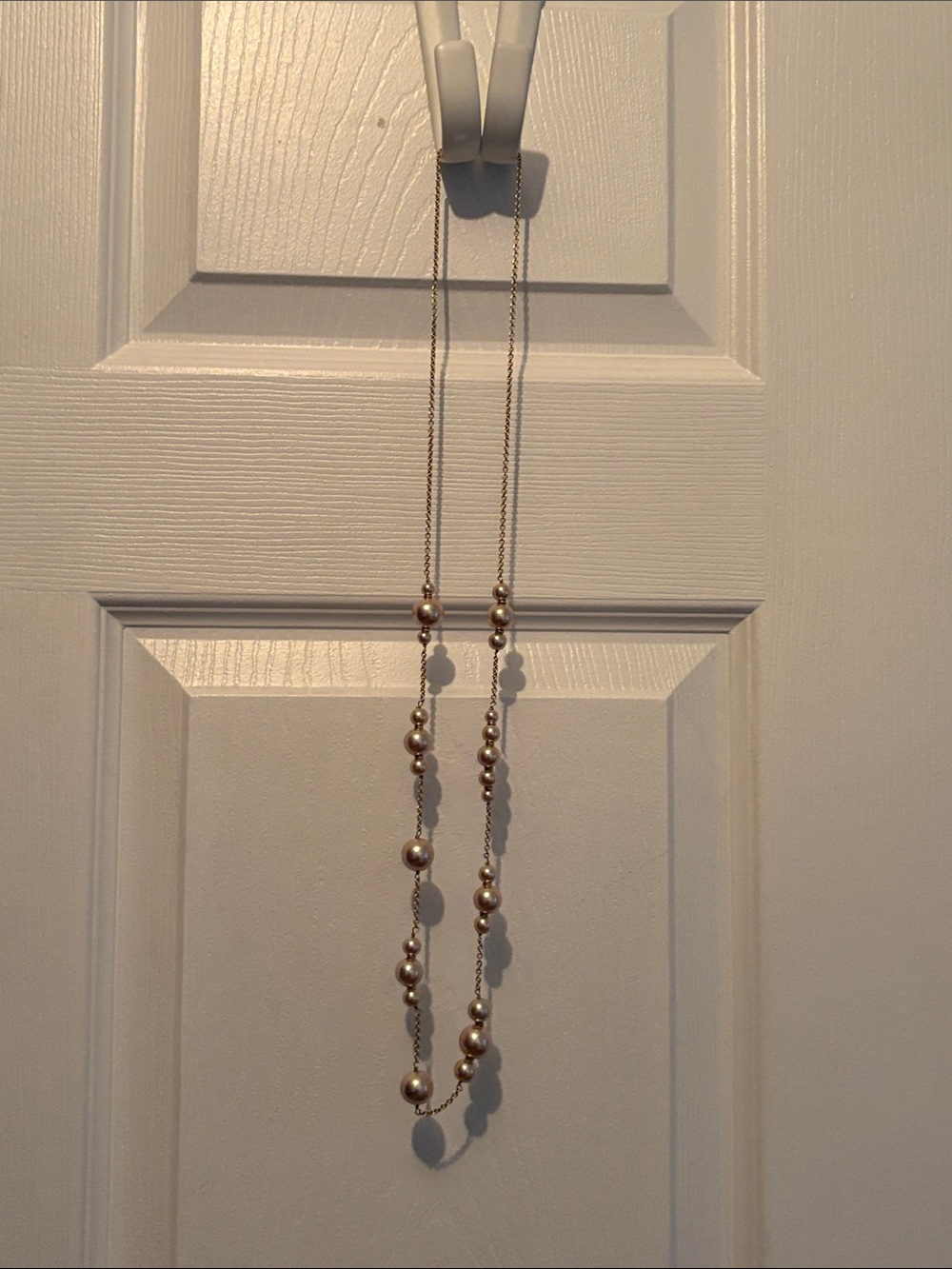 J. Crew Gold and Pearl Beaded Long Necklace
